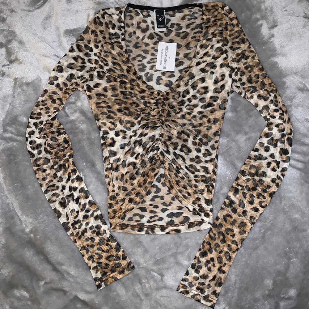 Sheer leopard top